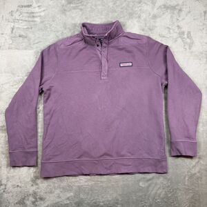 Vineyard Vines Sweatshirt Men’s Medium Purple Snap Placket Shep Shirt Pullover
